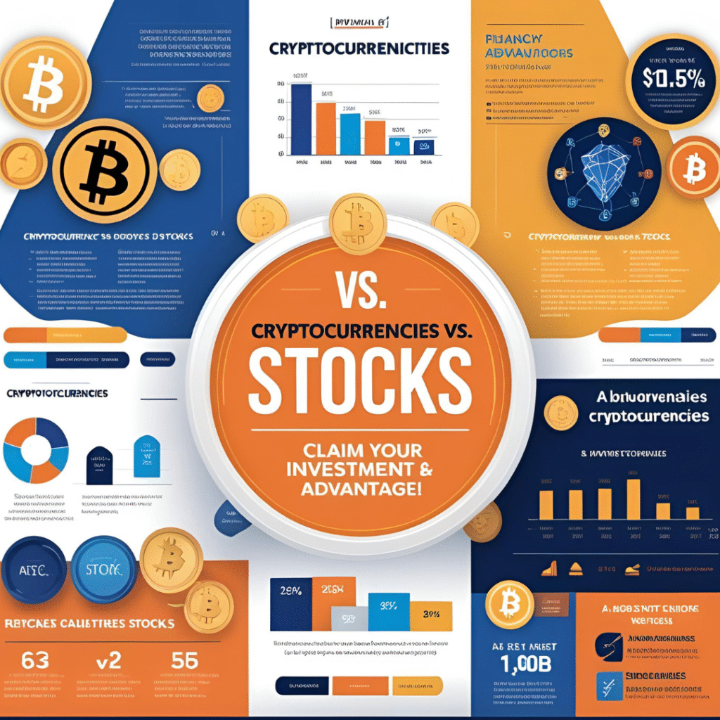 Cryptocurrencies Vs. Stocks-Claim Your Investment Advantage!