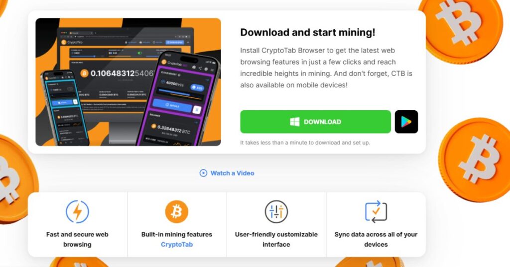 CryptoTab Browser – Passive BTC Earnings on Smartphone